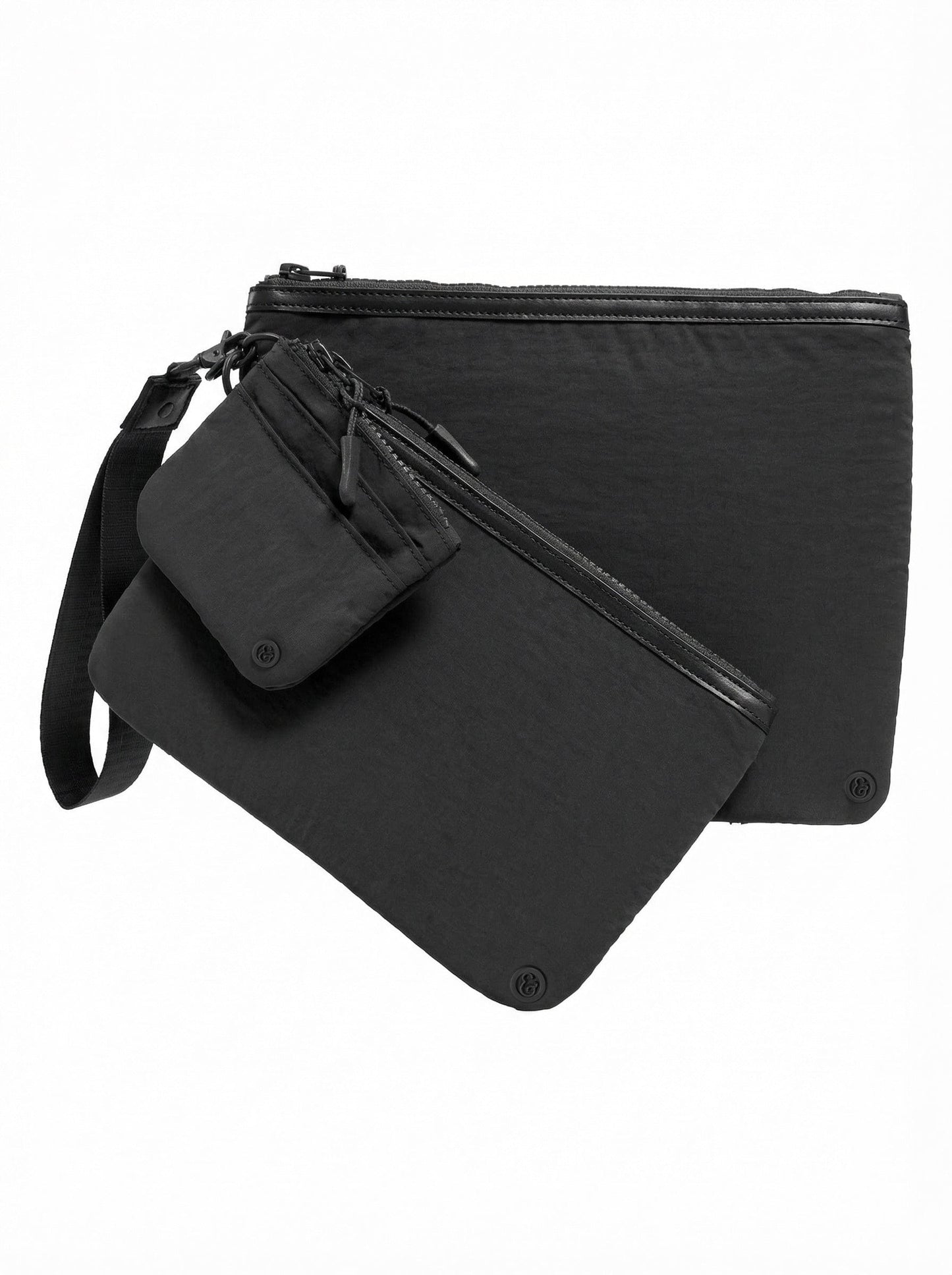 Joan & David The Hold-All Sport Nylon 4 Piece Set Wristlet Pouches, Card Case, Keychain Lanyard 4 Piece Set