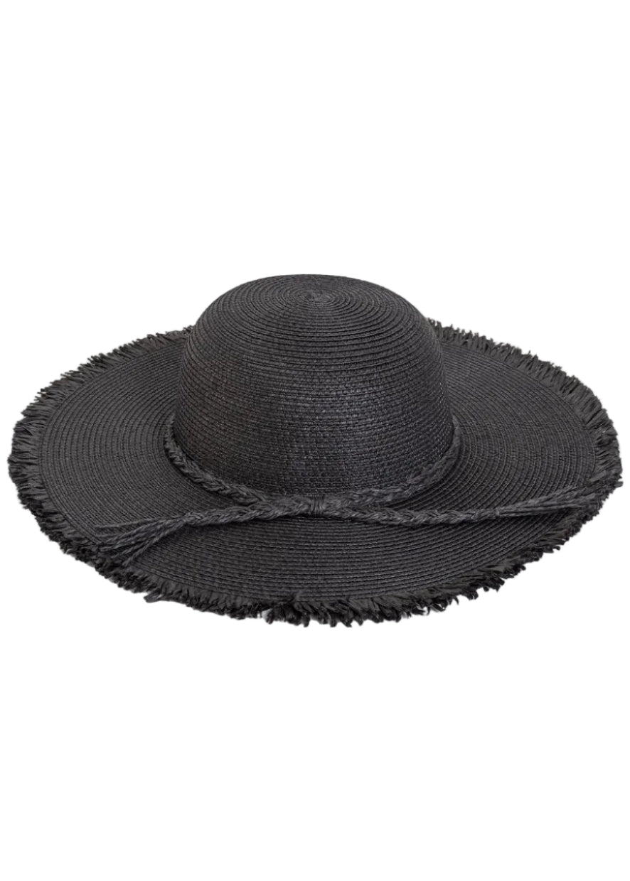 Max Studio Braided Fringe Brim Floppy Hat