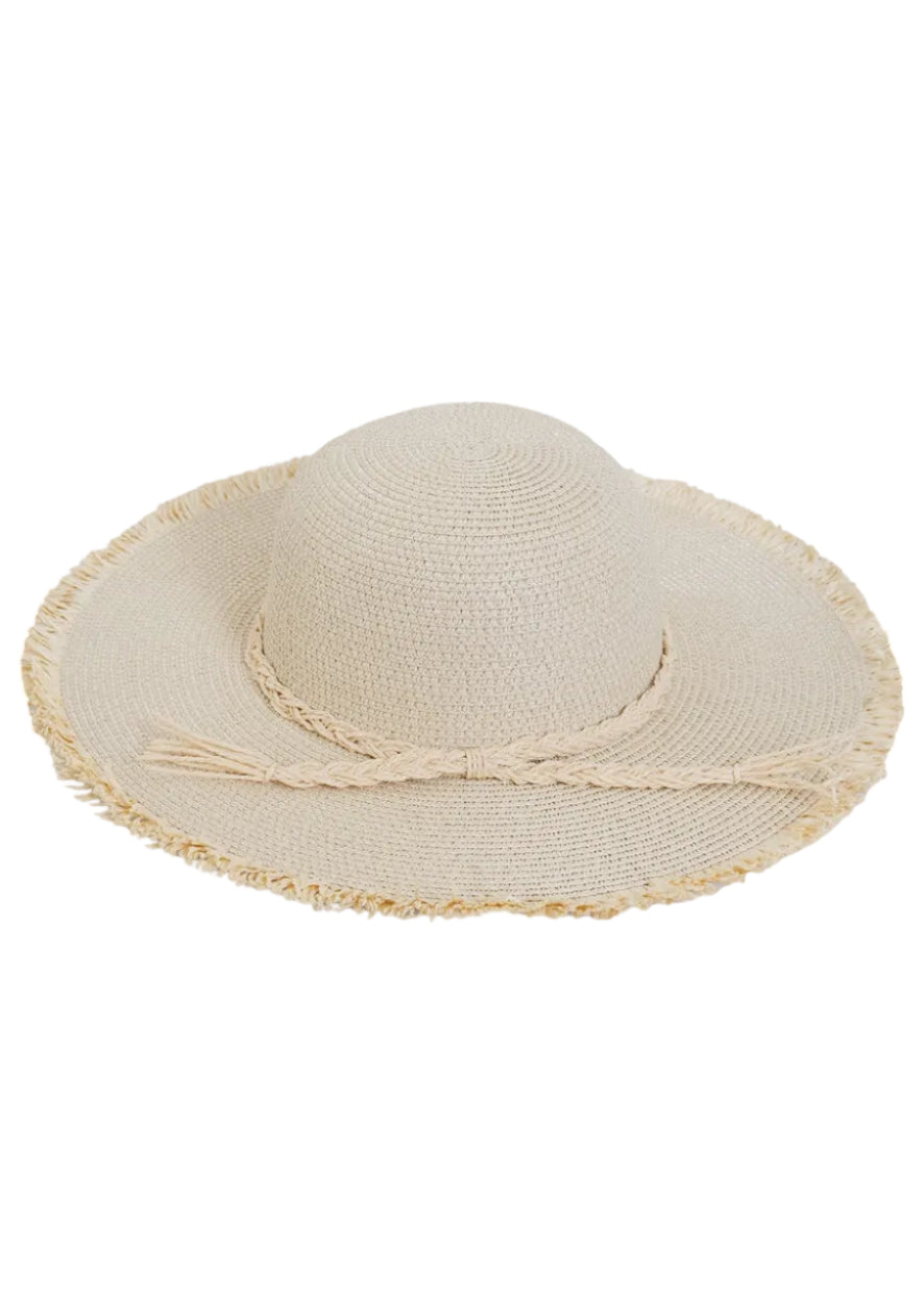 Max Studio Braided Fringe Brim Floppy Hat