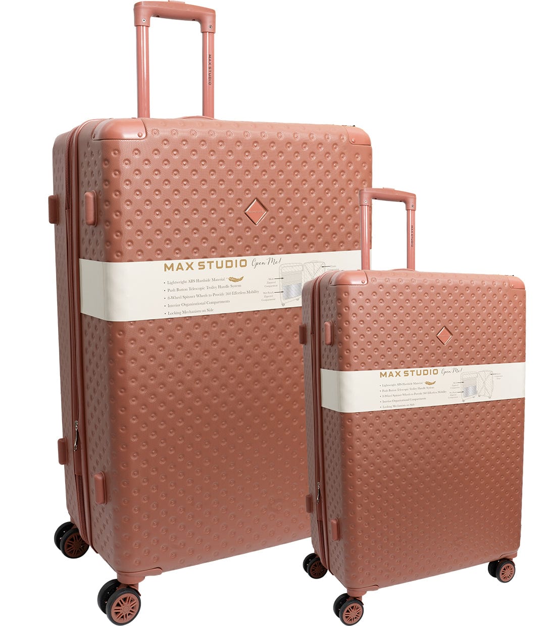 Max Studio Tonal Tufted ABS 2-Piece Hard-Sided Luggage Set