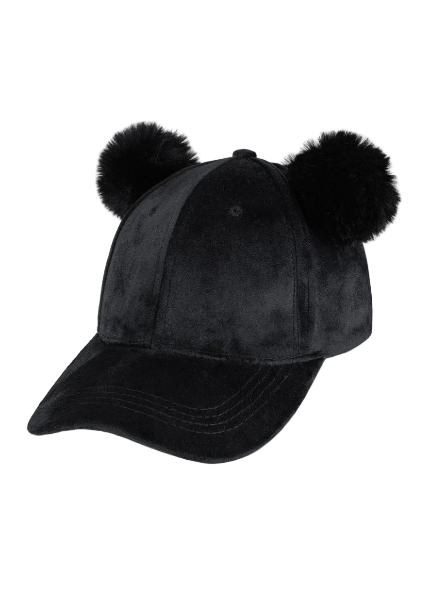 Magid Velvet Dual Pom Pom Baseball Cap