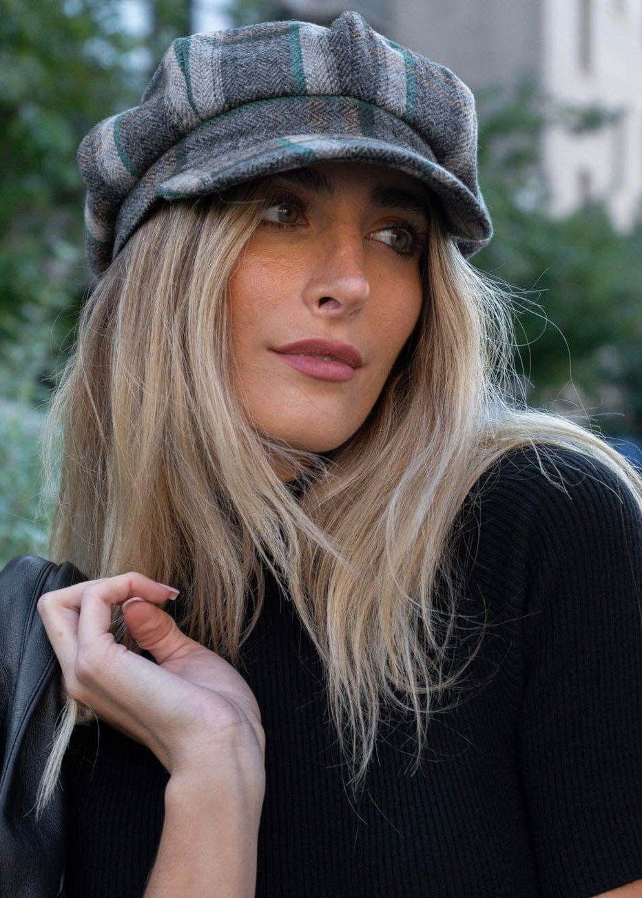 Magid Plaid Print Baker Boy Hat