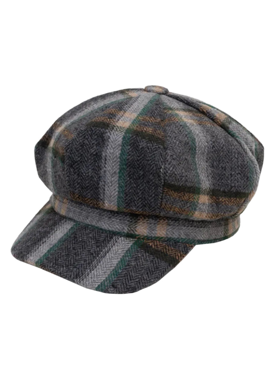 Magid Plaid Print Baker Boy Hat