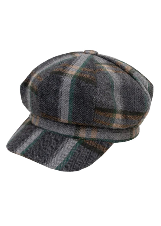 Magid Plaid Print Baker Boy Hat